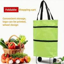 1pc Large Capacity Foldable Oxford Cloth Laundry Bag, Luggage Storage Bag With Wheels, Large Capacity Replacement Bag, Weighing 55.12 Pounds, Portable Supermarket Shopping Bag, Suitable For Home, Travel, Outdoor, Shopping - Green, Red, Blue, Color Options, Laundry Bag - 紫花 - 查看 3