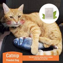 Juguetes Gato Eléctrico Pez para Gato con Catnip Pescado para Gatos Que se Mueve Juego Pez Gato Interactivo Wriggly Fish Cat Toy USB Recargables, Carpa Herbívora - Carpa - Ver 3