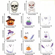 Vintage Halloween Hängebanner - Sürbis Geist Skelett Wand Girlande - Dekorpapier, für Scherz Feiertags-Themenpartys, Eingänge, Häuser, Räume und Szenendekorationen - Herbstferiendekoration und Fotorequisiten
