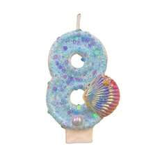 New Handmade DIY 0-9 Number Candles, Creative Birthday Cake Party Decorations, Blue Ocean Style - Blue - View 10