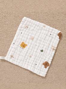 5件/包&3件/包随机卡通图案可爱婴儿围嘴新生儿纯棉超柔软小手帕婴儿洗脸巾婴儿用品纱布巾