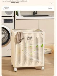 Upgraded Foldable Plastic Waterproof Laundry Basket, Household Dirty Clothes Storage Basket, Toy & Clothing Organizer