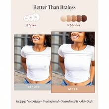 Grippy Not Sticky Nipple Covers Cakes Reusable NonAdhesive Nipple Pasties For Women Silicone Strapl Bra - Creme - View 7