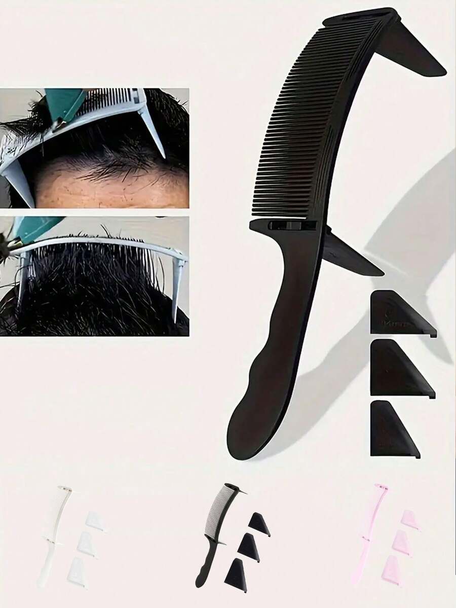 4 pezzi/set Pettine professionale per taglio capelli con design a S regolabile per posizionare i rasoi per capelli, strumento per parrucchieri, elementi essenziali da viaggio, acconciatura, parrucchiere, capelli, viaggio, prodotti per capelli, strumenti per capelli, accessori per capelli, barbiere, accessori da barbiere, barberia, attrezzatura per parrucchieri