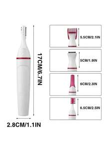 Battery-Powered Trimmer - Eyebrow/Nose/Body Hair Remover - Safe Blades For Face & Skin - Compact Travel Design (Battery Not Included)