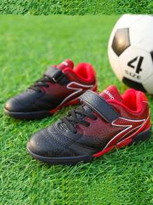 Teenagers Campus Casual Sports Shoes, Running Sneakers, Soccer Training Shoes, Outdoor Hiking Shoes, Slip-Resistant Sole, Wear-Resistant Sole, Hook And Loop Fastening, Asymmetrical Pattern & Letter Design, White Glue On Sole-Upper Connection, Craftsmanship Issue