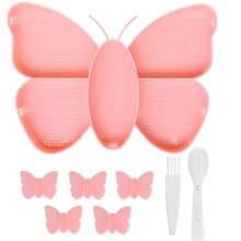 4 colores 6 bandejas de clasificación con rejilla en forma de mariposa y tope, plato apilable para almacenar cuentas de pintura de diamantes, accesorios y herramientas de pintura de diamantes DIY, el mejor regalo para amantes de la pintura de diamantes