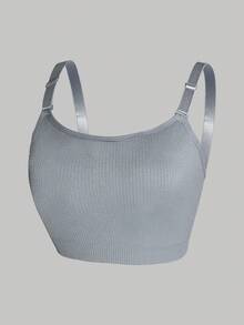 Sujetador deportivo de una pieza sin alambres y sin relleno para mujer de talla grande, activewear de yoga con espalda de tirantes cruzados de soporte - Multicolor - Ver 7