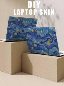 SUPSTICKER 2pcs Starry Element Laptop Skin, Made Of High Quality Waterproof And Anti-Scratch Pvc Material, Suitable For Office Desk Tops, Student Desks And Travel Use, Adds Personalized Decor And Protects The Surface Of Your Laptop, Peel And Stick;Can Be Compatible With Macbbok Case - Multicolor - View 9