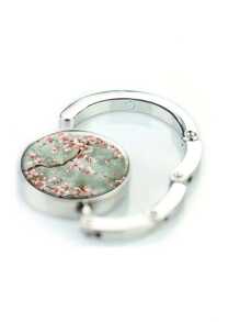 Foldable Table Purse Holder Hook, Decorative Desk Hook For Travel, Halloween, Christmas, Unique Gift, Spring Pink Flower