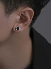 1 pieza Pendientes magnéticos de piedra azul sencillos y de moda, adecuados para que los hombres los usen a diario, en festivales y banquetes