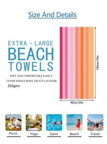 1 Stück mehrfarbiges Aquarell Regenbogen gestreiftes Strandtuch, Mikrofaser Strandtuch, super saugfähiges Strandtuch, Reise Strandtuch, Sport Pool Handtuch, Bad Camping Handtuch, Yoga Mädchen Damen Erwachsene Strandtuch