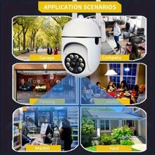 1 pezzo Telecamera di sicurezza senza fili 1080P Full HD da interni ed esterni, 2.4G/WiFi, visione panoramica a 360°, rilevamento del movimento e allarme, audio bidirezionale e illuminazione notturna, ideale per il monitoraggio della sicurezza domestica, di anziani e bambini, con supporto per archiviazione su cloud e scheda Micro SD - Perfetta per il monitoraggio di bambini e animali domestici e per la sicurezza domestica - Ideale come regalo per la famiglia