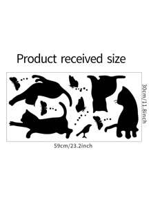 1pc Cat Pattern Wall Sticker, Stickers, Wall Decal, Vinyl Decal For Home Decorations, Spring Decoration Items Refresh Your Home, Festival Decoration Stickers Gifts Birthday Graduation