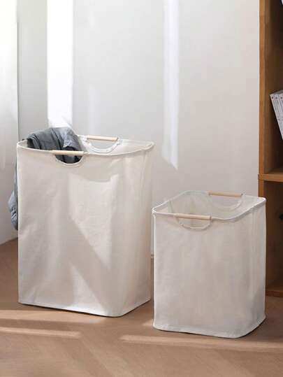 1/2pcs Japanese Style Clothing Basket, Ins Simple Dirty Clothes Storage Hamper, Foldable Household Laundry Basket