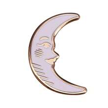 Moon Brooch Simple Fashion Metal Accessories Badge - Multicolor - View 1