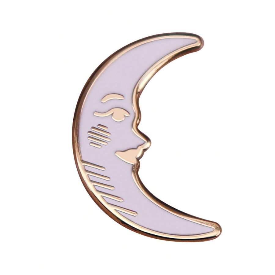 Moon Brooch Simple Fashion Metal Accessories Badge - Multicolor - View 1