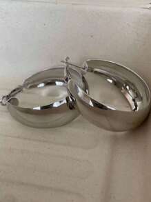 1 paire de boucles d'oreilles géométriques, boucles d'oreilles créoles en métal simple pour femmes, à porter au quotidien