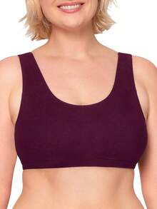 Women's Built Tank Style Sports Bra Value Pack Push Up Bras - Purple/White/Lilac/Grey - View 2