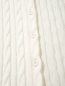 Knit Short Sleeve Sweet & Soft Fitted Cardigan Sweater Top - White - View 5