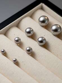 1 para modnych kolczyków z pereł syreny ze srebra próby 925 w kolorze czarnym, białym i szarym z klasyczną słodką stylistyką do codziennej dekoracji E100 AYE368