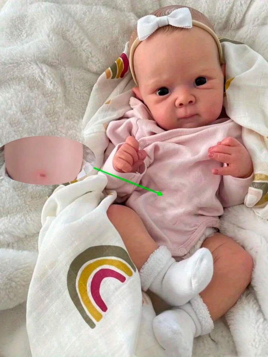 18inch 45cm Full Soft Vinyl Body Reborn Baby Asleep Doll Realistic Newborn Bath Toy With 3D-Painted Skin And Visible Veins Bebe Girl Alive Art Birthday Gift - 全身乙烯基娃娃 - 查看 1