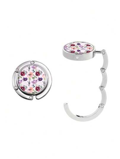 Gancho metálico de flores de colores para el bolso - Colgador elegante para el escritorio para mujeres, organizador de almacenamiento de bolsos, idea de regalo única, textura de metal suave, estructura resistente