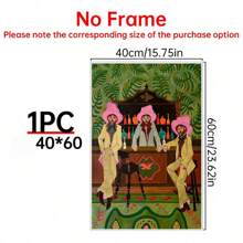 1pc Western Cowboy Figure Painting,Interesting Portraits, Vintage Men Figure Drawing,Olive Green Wall Art,Minimalist Men's Painting