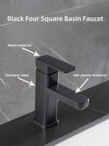 1PC Square Stainless Steel Faucet Bathroom Sink Faucet Single Handle 1 Hole Or 3 Holes Deck Mount Vessel Sink Faucet Modern RV Bathroom Vessel Basin Faucet (Chrome, Black,Gold,Selectable)