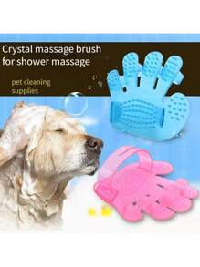 Brosse de bain pour animaux de compagnie, brosse en forme de main à cinq doigts, brosse de toilettage pour animaux de compagnie, fournitures de bain pour chats et chiens, brosse de massage pour le bain, brosse d'épilation
