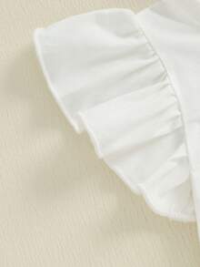 My First 4th Of July Baby Girl Outfit Popsicle Letter Print Flying Sleeve Romper Popsicle Pattern Tiered Ruffled Tutu Skirt Shorts Set Fourth Of July Clothes - trắng - Xem 9