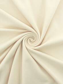 2pcs/Set Casual Summer Loose Solid Color Top And Shorts - Milky - View 7