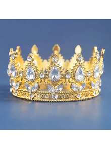 1pc Small Crystal Crown Hair Clip For Side Bun, Princess Birthday Crown, Cake Decor, Floral Gift Decoration - Multicolor - View 19