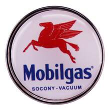Mobilgas Logo Enamel Pin Button Badge - Multicolor - View 1