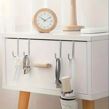2 Pieces Of S-Shaped Hooks - Wall Mounted Kitchen, Bathroom, Cabinet Door Hooks That Do Not Require Drilling And Are Easy To Install - Casual Style Double Hooks For Hanging Clothes, Towels, Tableware