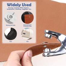 Mix Colors Of Golden/Silvery/Bronze 1/4" 6mm (Inner Diameter)Grommet Tool Kit With Pink Handle Plier And Metal Eyelets With Washers And Punch Tool, Fabric Leather Hole Eyelets And Grommets Punch Pliers, DIY Tarp Hole Punch Rivet Press Pliers, Portable Eyelet Grommet Hand Press Kit For Leather/Belt/Cloths