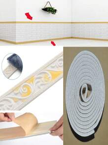 GORGECRAFT Flowers Peel And Stick 3D Foam Wall Sideboard Self Adhesive Wallpaper Frame Flexible Base Decoration Mirror Frame Sticky Decoration Wall Line For DIY Decoration Of Family Hotel,Skirting Board Self-Adhesive Wall Corner Decoration European Style Living Room Floor Line Self-Adhesive 3D Decorative Strip Bedroom Room Decor Home Decor Wallpapers Wall Paper Bathroom Kitchen Wall Stickers Wall Decor Wall Sticker