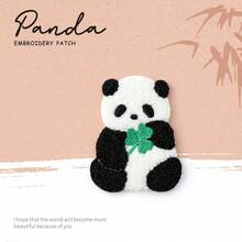 Cartoon Plush Panda Embroidery Cloth Patch, Ironing Applique Sew On Patch For Clothes, Pants, Bag, Scarf, Hat, Jacket, T-Shirt, Decoration, DIY Phone Case, Notebook, Bag, Backpack, Self-Adhesive - Multicolor - View 30