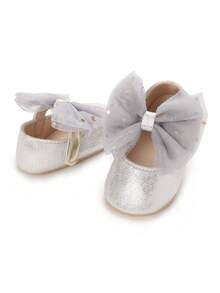 Infant Girls 0-1 Years Old Versatile Soft Bottom Princess Walking Shoes, Spring/Autumn - Silver - View 7