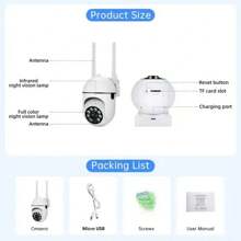 1 pezzo Telecamera di sicurezza senza fili 1080P Full HD da interni ed esterni, 2.4G/WiFi, visione panoramica a 360°, rilevamento del movimento e allarme, audio bidirezionale e illuminazione notturna, ideale per il monitoraggio della sicurezza domestica, di anziani e bambini, con supporto per archiviazione su cloud e scheda Micro SD - Perfetta per il monitoraggio di bambini e animali domestici e per la sicurezza domestica - Ideale come regalo per la famiglia