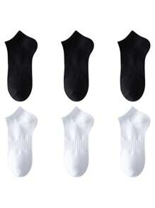 6 Pairs Men's Breathable Athletic Sports Socks, Ankle Socks For Running, Fitness, Sports