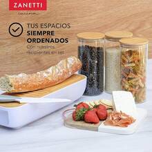 Recipiente de vidrio con tapa de bambú (20cm) - 3 unidades - 3 contenedores de 20 cm - Ver 11