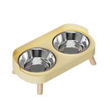 Elevated Stainless Steel Pet Bowl Set, With Stand And Double Bowls, Suitable For Small Dogs And Cats, With Splash Guard - Pet Feeder