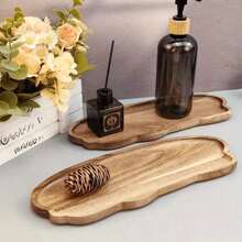 1/2pcs Wood Serving Tray, Wooden Fruit Plate, Solid Wood Dessert Plate, Multi-Functional Snack Dish, Decorative Food Tray, Washable Serving Platter, Coffee Cup Tray, Tea Cup Tray, Cheese Board For Home, Innovative Bread Tray, Room Decoration, Kitchen Decoration, Service TraySuitable For Family Gatherings, Friends Party Tray And Christmas Gatherings