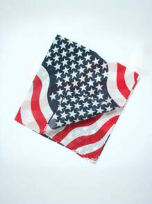 1 Stück Herren Lässig Bandana mit Amerikanischer Flagge Muster im Y2K Stil, geeignet für den Unabhängigkeitstag, Feiertage, tägliche Partys & Outfits