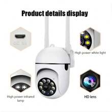 1 pezzo Telecamera di sicurezza senza fili 1080P Full HD da interni ed esterni, 2.4G/WiFi, visione panoramica a 360°, rilevamento del movimento e allarme, audio bidirezionale e illuminazione notturna, ideale per il monitoraggio della sicurezza domestica, di anziani e bambini, con supporto per archiviazione su cloud e scheda Micro SD - Perfetta per il monitoraggio di bambini e animali domestici e per la sicurezza domestica - Ideale come regalo per la famiglia