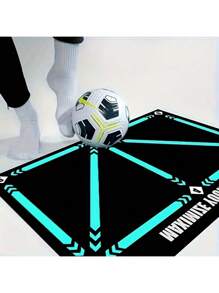 1PC Assistant, Footwork System Training Carpet, Soccer Control Rhythm Gear For Youth Boys And Girls, Water-Resistant Lightweight Non-Slip Rectangle Area Rug With Rubber Backing, Machine Made Polyester, Low Pile - Ideal For Game Room, Outdoor And Indoor Play, Gifts Birthday Graduation