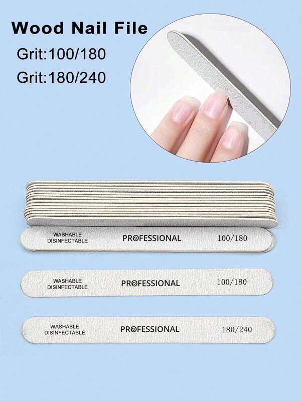 Professional Nail Polishing File, 100/180-180/240 Grit Nail File, Grit Double-Sided Polishing File, Frosted Shaping Polishing Strips, Grinding Shaping Nail Polish File, Manicure Tools, Manicure Pedicure Nail Care, Manicure Essentials, Suitable For Home Salon,Nail Supplies,Nail Tools,Nail Art Tools,Back To School,Nails,Nail Tools For Press On Nails