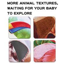 Libro de tela interactivo para bebés, libro de tacto y fieltro de animales de peluche realistas, libro educativo de aprendizaje temprano resistente a los desgarros
