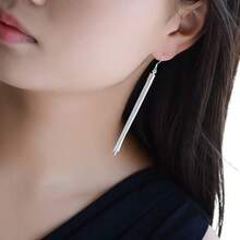 1 对长银流苏耳环，百搭女士耳坠，金色和银色可选